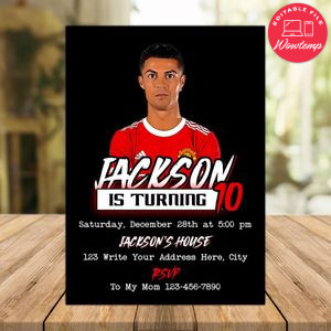 Cristiano Ronaldo Birthday Flyer Instant Download