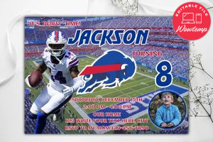 Buffalo Bills Birthday Invitation Template to Print at Home Instant Download