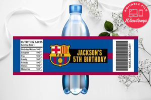 Printable Barcelona Water Bottle Labels Instant Download
