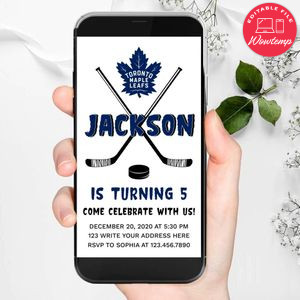 Electronic Toronto Maple Leafs Electronic Invite Birthday Invitation Template Instant Download