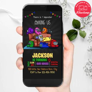 Electronic Among Us Electronic Invite Invitation Instant Download