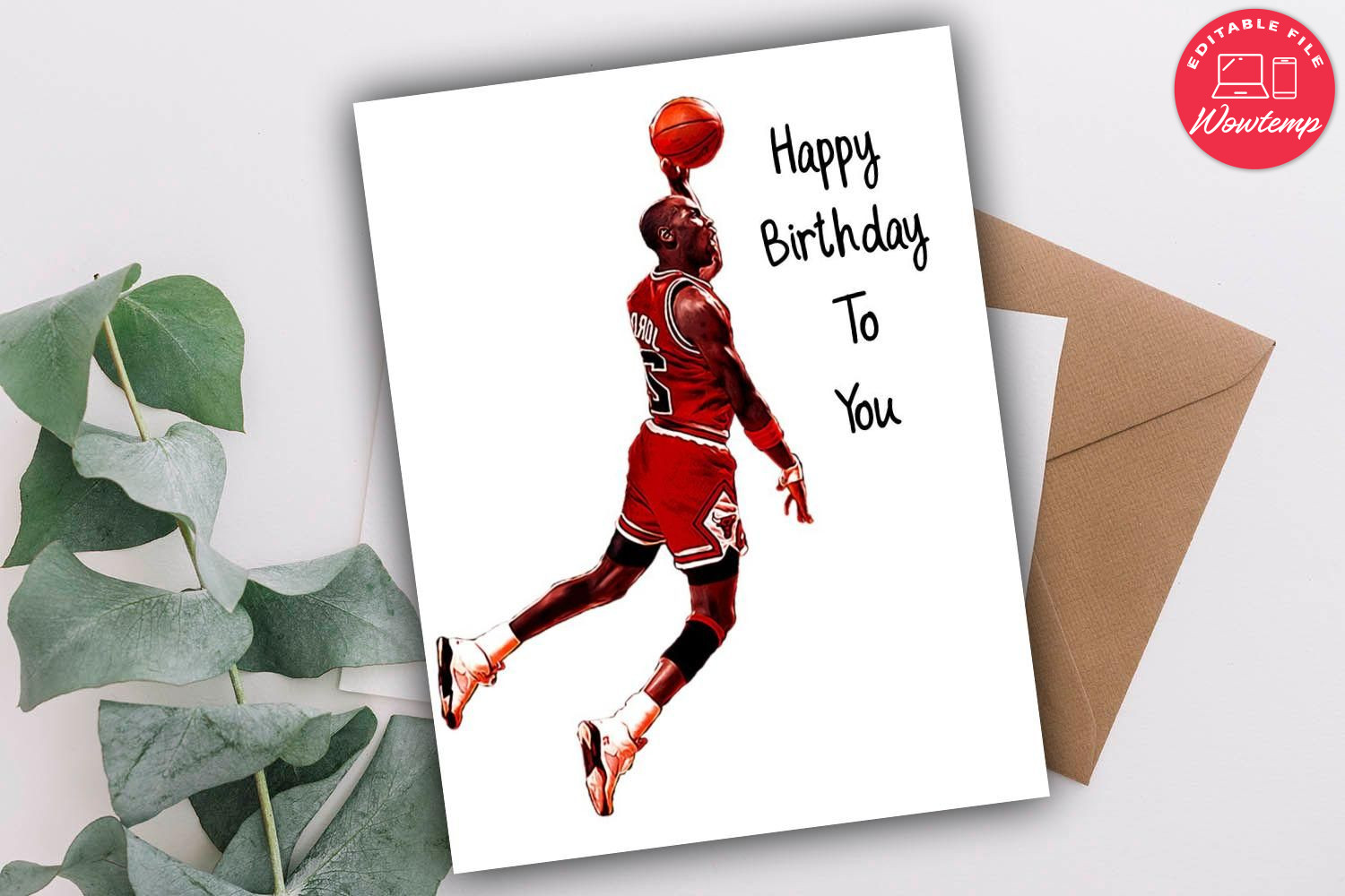 Printable Michael Jordan Birthday Card Instant Download | Wowtemp
