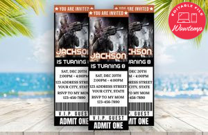 Editable Call of Duty Ticket Birthday Flyer 4 Instant Download
