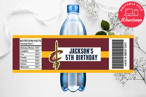 Printable Cleveland Cavaliers Water Bottle Labels Instant Download
