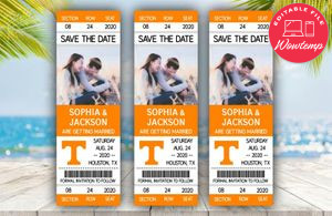 Editable Tennessee Volunteers Save The Date Wedding Engagement Announcement Ticket Invitation Instant Download