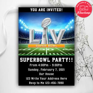 Printable Superbowl Party Invitation Instant Download