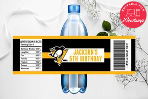 Printable Pittsburgh Penguins Water Bottle Labels Instant Download