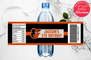 Printable Baltimore Orioles Water Bottle Labels Instant Download