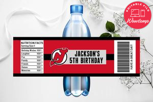 Printable New Jersey Devils Water Bottle Labels Instant Download