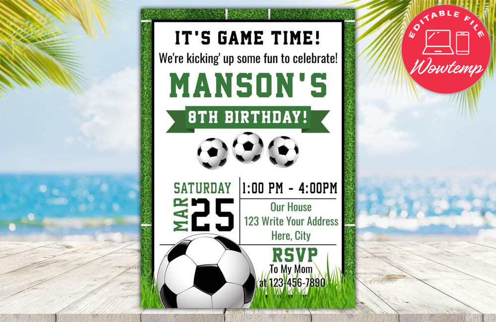 Street Soccer Birthday Flyer Instant Download