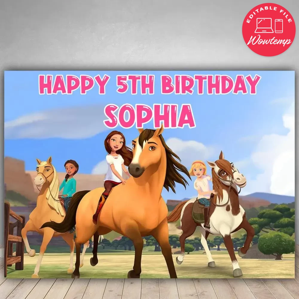 Printable Spirit Riding Fr Backdrop Digital File Instant Download | Wowtemp