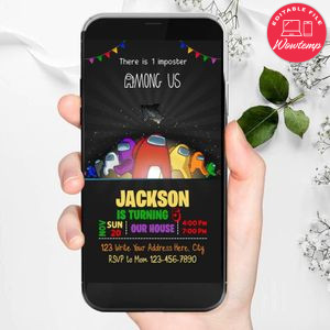 Electronic Among Us Electronic Invite Party Invitation Instant Download