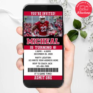 Electronic Wisconsin Badgers Electronic Invite Birthday Invitations Instant Download
