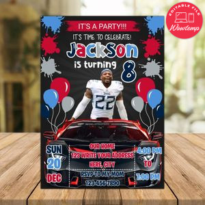 Derrick Henry Tennessee Titans Drive By Birthday Parade Invitation Printable Instant Download
