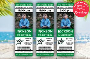 Dallas Stars Birthday Ticket With Photo Invitation Instant Download