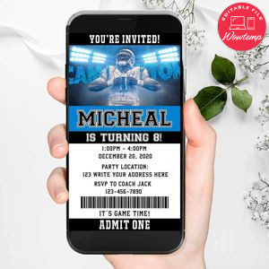 Electronic Carolina Panthers Ticket Electronic Invite Birthday Invitations Instant Download