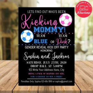 Who's Been Kicking Mommy Invitation Instant Download