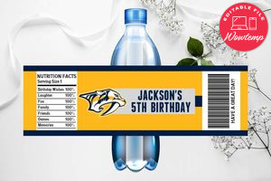 Printable Nashville Predators Water Bottle Labels Instant Download