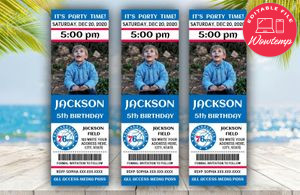 Printable Philadelphia 76ers Birthday Ticket With Photo Invitation DIY