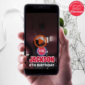 Detroit Pistons Birthday Video Invitation Digital Template Customizable Instant Download