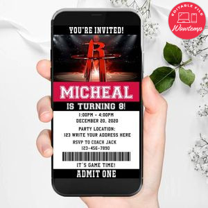Electronic Westbrook Houston Rockets Ticket Electronic Invite Birthday Flyer Instant Download