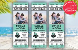 Editable New York Liberty Save The Date Wedding Engagement Announcement Ticket Invitation Instant Download