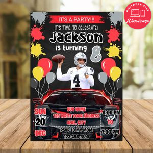 Derek Carr Las Vegas Raiders Drive By Birthday Parade Invitation Printable Instant Download