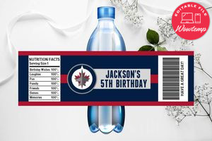 Printable Winnipeg Jets Water Bottle Labels Instant Download