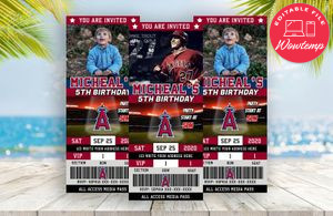 Los Angeles Angels Ticket Birthday Editable Template Instant Download