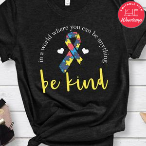 Be Kind Ribbon Puzzle Autism Awareness Shirt