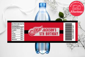 Printable Detroit Red Wings Water Bottle Labels Instant Download