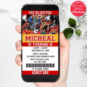 Electronic One Piece Halloween Ticket Electronic Invite Birthday Invitation Instant Download