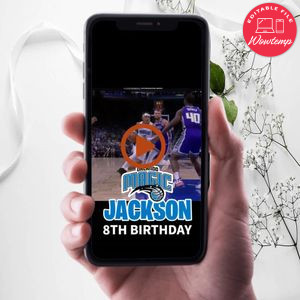 Orlando Magic Birthday Video Invitation Digital Template Customizable DIY