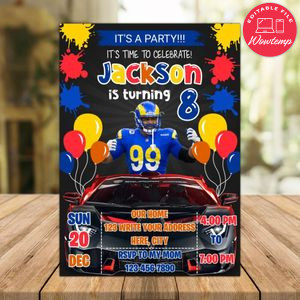 Aaron Donald Los Angeles Rams Drive By Birthday Parade Invitation Printable Instant Download