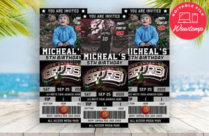 San Antonio Spurs Ticket Birthday Editable Templates Instant Download