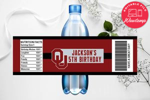 Printable Oklahoma Sooners Water Bottle Labels Instant Download