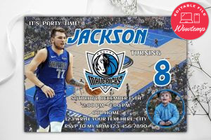 Dallas Mavericks Birthday Invitation Template to Print at Home Instant Download