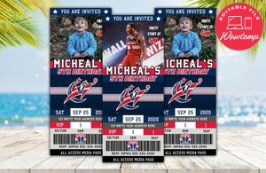 Washington Wizards Ticket Birthday Editable Templates DIY
