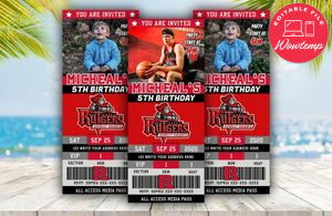 Rutgers Scarlet Knight Ticket Birthday Editable Templates Instant Download