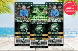 Printable Michigan State Spartans Birthday Ticket Invite Instant Download