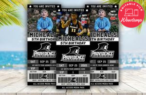 Editable Providence Friars Birthday Ticket Invitations Instant Download