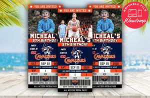 Virginia Cavaliers Basketball Ticket Birthday Editable Templates Instant Download