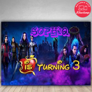 Printable Girl Descendants 3 Backdrop Digital File Instant Download
