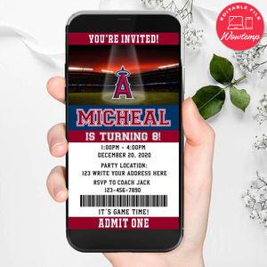 Electronic Los Angeles Angels Ticket Electronic Invite Birthday Invitations Instant Download