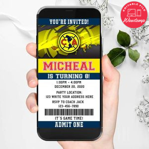 Electronic Club America Birthday Invitation Instant Download