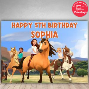 Printable Spirit Riding Free Backdrop Digital File DIY