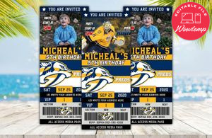 Nashville Predators Ticket Birthday Editable Templates Instant Download