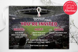 World Cup 2022 final Invitation Instant Download