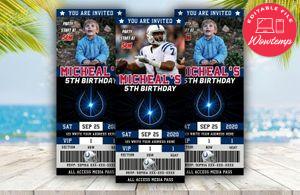 Indianapolis Colts Ticket Birthday Editable Templates Instant Download