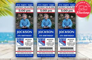 Printable New York Rangers Birthday Ticket With Photo Invitation Instant Download